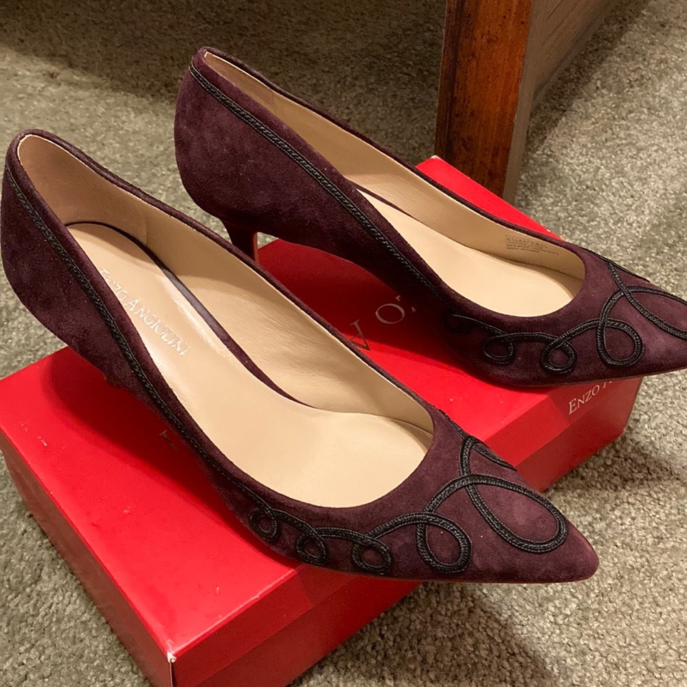 Burgundy suede shoe